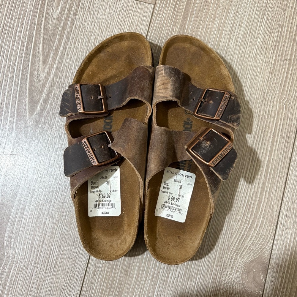 Birkenstock Dark Brown Leather Sandals